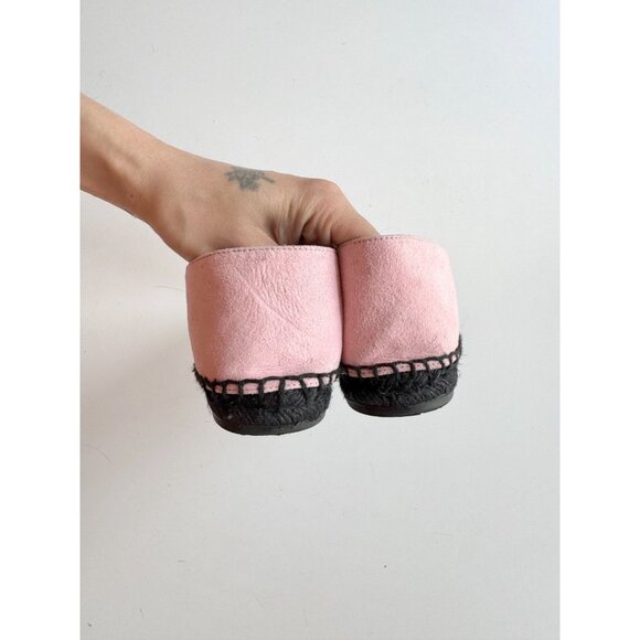 KENZO Paris Rose Clair Pink Suede Silver Logo Espadrille Flats, Size 36 - Picture 12 of 16